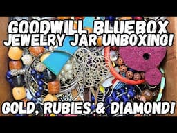 GOLD! DIAMOND! 925 SILVER! ❤️ Goodwill BlueBox 5lb Jewelry Jar Unboxing #jewelryunboxing #jewelryjar