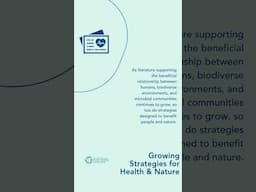 Greenspaces, Health, & Nature-Based Interventions