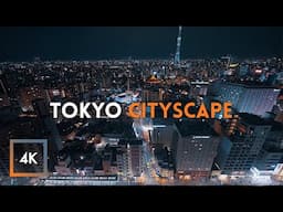 Open Window City Soundscape | Tokyo, Skytree View Night to Sunrise (No Loops)