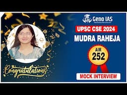 MUDRA RAHEJA | AIR- 252 | UPSC CSE 2024 | IGP2024 | #upsc #ias #ias2024 #upsccse #genoias