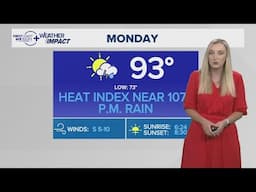 Feels-like temps could near 107 Monday