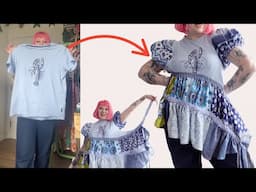 How to upcycle a T-shirt that is too small! Tshirt upcycle tutorial + DIY upcycle tutorial
