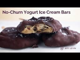 Healthy No-Churn Peanut Date Yogurt Ice Cream Bars | Easy Frozen Dessert Recipe