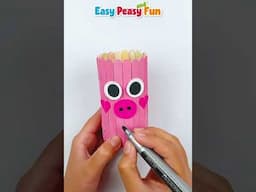 Paper Roll and Craft Sticks Pig - Easy Craft Project