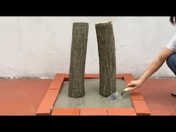 Tree Stump , Ceramic  And Cement   Technique For  Making  Tables And Chairs At Home