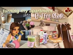 I Transformed My Apartment into a Cafe for a Day 🥐 | Bloxburg Roleplay | w/voices