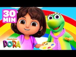 30 MINUTES of Guess the MISSING Color w/ Dora & Isa! | Dora & Friends