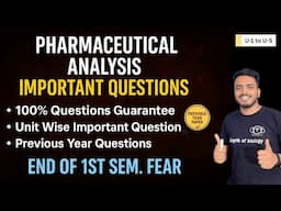 Pharmaceutical Analysis Important Question | Analysis Unit wise important question | Analysis paper