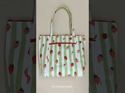 DIY Perfect Tote Bag for Daily Use (with 4 Pockets) - How to make zipper tote bag at home | Handbags