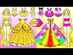 Rainbow Family vs Rich Family Dress Up - Barbie Mother & Daughter Handmade - DIY Arts & Paper Crafts