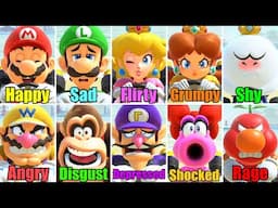 Mario Kart World - All Characters Emotions & Expressions