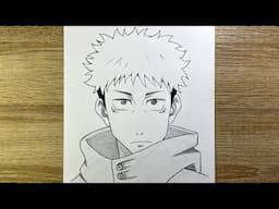 How to Draw Yuji Itadori Step by Step | Easy Anime Drawing Tutorial for Beginners