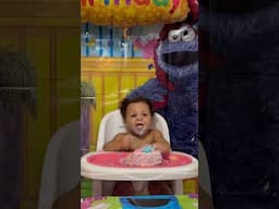 Elana the cake monster! Her first #birthday Just wait for it…. lol. #baby #babygirl #cutebaby