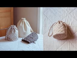 HOW TO MAKE QUILTED DRAWSTRING BUCKET BAGS | Rosie Caldwell