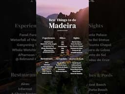 The BEST Things to do in MADEIRA, Portugal 🇵🇹🙌 #madeira #portugal #travel