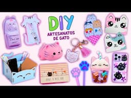 10 ARTESANATOS DE GATO FOFO PARA FAZER EM CASA - MARCADOR DE PÁGINA – DECORAÇÃO DE CANETA