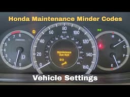 Honda Maintenance Minder Codes | What is Code A B 1 2 3 4 5 6 7