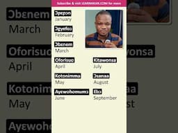 Months of the Year in Twi  #akan #twi #learntwi  #learnakan