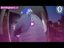 Dramatic moment police chainsaw through Birmingham door to arrest man