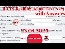 IELTS Reading Actual Test 2025 with Answers | 23.03.2025