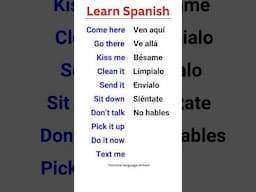 Most Basic Commands in Spanish  #spanish