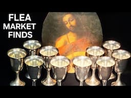 SPECTACULAR FLEA MARKET FINDS - EARLY OIL PAINTING OF JESUS sterling silver #painting #jesus #silver