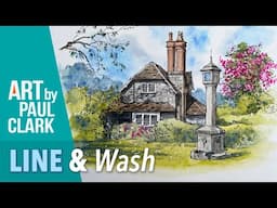 How to Paint a Country Cottage in Line and Wash using Watercolour.