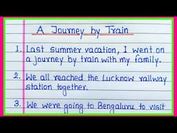A journey by train essay in English 10 lines/Write an Essay on A journey by train/A journey by train