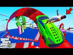FRANKLIN TRIED SHARP TURN LOOP PARKOUR RAMP CHALLENGE IN GTA 5 | SHINCHAN and CHOP