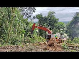 EXCAVATOR HITACHI EX200 CUCI HUTAN LERENG BUKIT