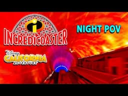 Incredicoaster NIGHT POV 2025 Front Seat On-Ride | Pixar Pier Disney California Adventure Park