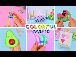 11 DIY COLORFUL CRAFT IDEAS 💕 How To Make Paper Craft - School Supplies, Cute Gift Ideas, Room Decor