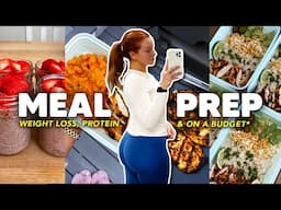 MEAL PREP WITH ME! easy, high protein & weight loss friendly (on a budget)