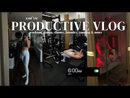 6am PRODUCTIVE DAY IN MY LIFE! leg day workout, sauna, 10k steps, car wash, dinner date, skincare