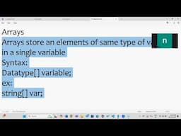 Arrays in C sharp