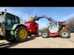 Feeding The Cows With A Diet Feeder! Zago Antares 120 Grinding Silage Bales