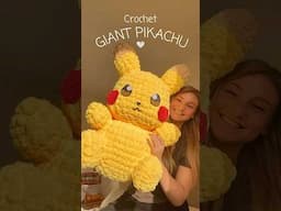 Crochet giant pikachu to celebrate 100,000 views on the YouTube tutorial 💛 #crochet #freetutorial