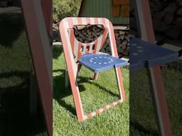 Red, White & Built: Patriotic Folding Chair 🇺🇸🇫🇷 #Shorts #diyprojects