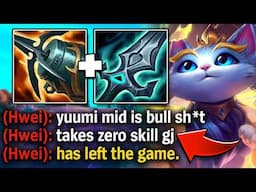 I beat this Hwei so bad with Yuumi mid he rage quits and uninstalls...