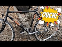 A CAR CRASHED into my GARAGE and SMASHED my BIKE! Can we SAVE this VINTAGE TREK mountain bike?