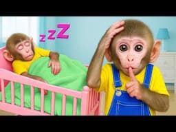 Kiki Monkey Take Care of Baby Monkey to go to sleep with Colorful Milk | KUDO ANIMAL KIKI