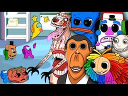 AMONG US vs Yarnaby Poppy Playtime X Doors Roblox X Huggy Wuggy X FNAF X Obunga