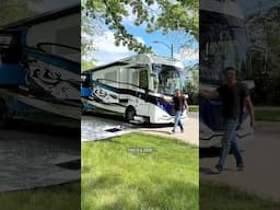 Hard to believe this actually fits on the road 😅 Part 2 of our new RV tour! #motorhome #rv #travel