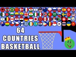 Basketball Marble Race with 64 Countries