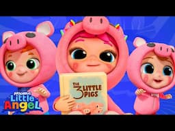 3 Little Pigs | Little Angel Nursery Rhymes and Kids Songs | Animal Songs | Learning ABCs & 123s