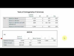 Understanding Independent Sample T Test and One Way ANOVA in SPSS