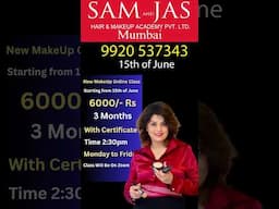 aaj se (15th June) Makeup k Online Class Shuru Ho Gyi hai by Sam Ma'am  , book your seats now