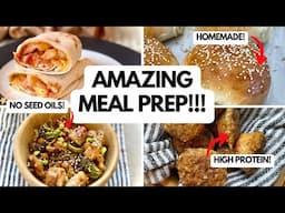 How to Meal Prep on a Budget | Sourdough Hamburger Buns, Protein Muffins, Freezer Burritos & More!