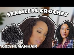 🥳SEAMLESS Crochet for BEGINNERS!(Easiest Install EVER+Natural Look!)Ft. Hergivenhair feather crochet