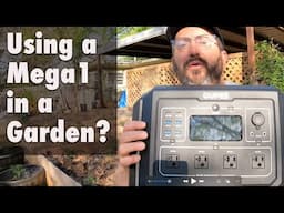 Using my OUPES Mega1 portable power station solar generator to water my garden with rain catchment.
